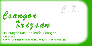 csongor krizsan business card